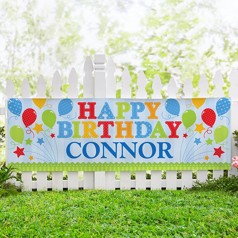 Birthday Fireworks Personalized Banner
