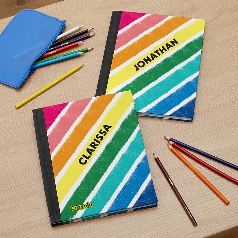 Crayola® Vibrant Stripes Personalized Notebook