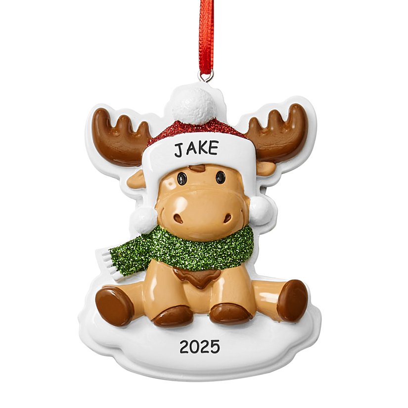 Adorable Moosey Personalized Baby Ornament