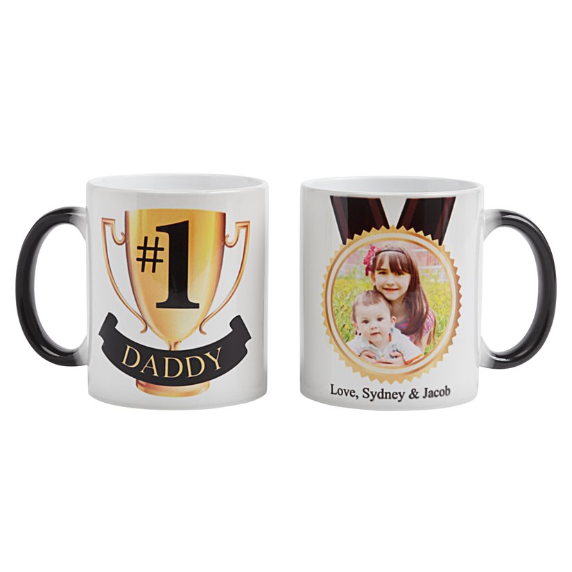 #1 Father Personalized Photo Color Shifting Mug