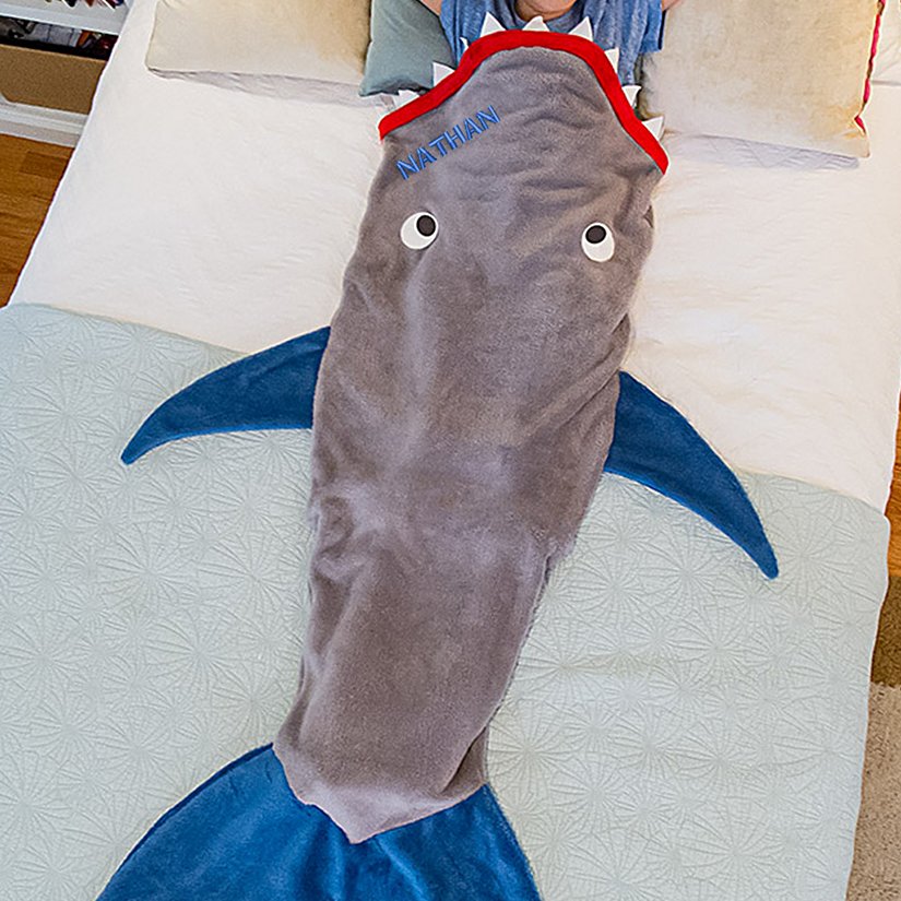 Blankie Tails® Shark Personalized Blanket