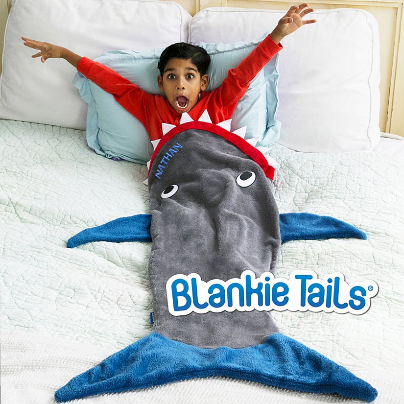 Blankie Tails® Shark Personalized Blanket