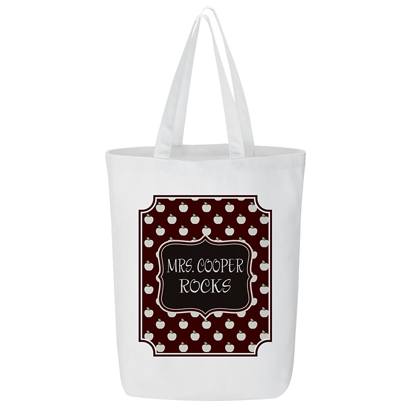 All-Over Apple Print Personalized Tote Bag