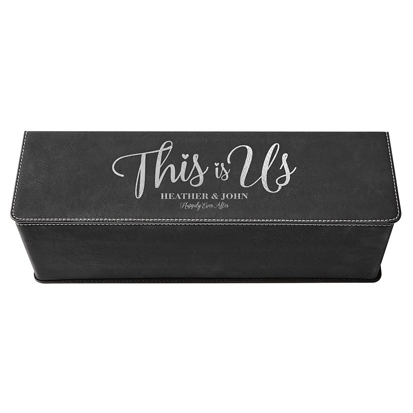 Our Love Story Leatherette Personalized Wine Box Set