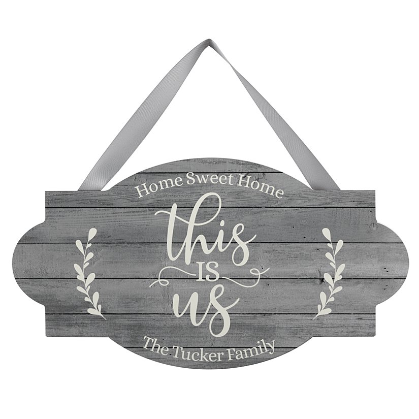 Blossoming This Is Us Personalized Wooden Hanging Sign