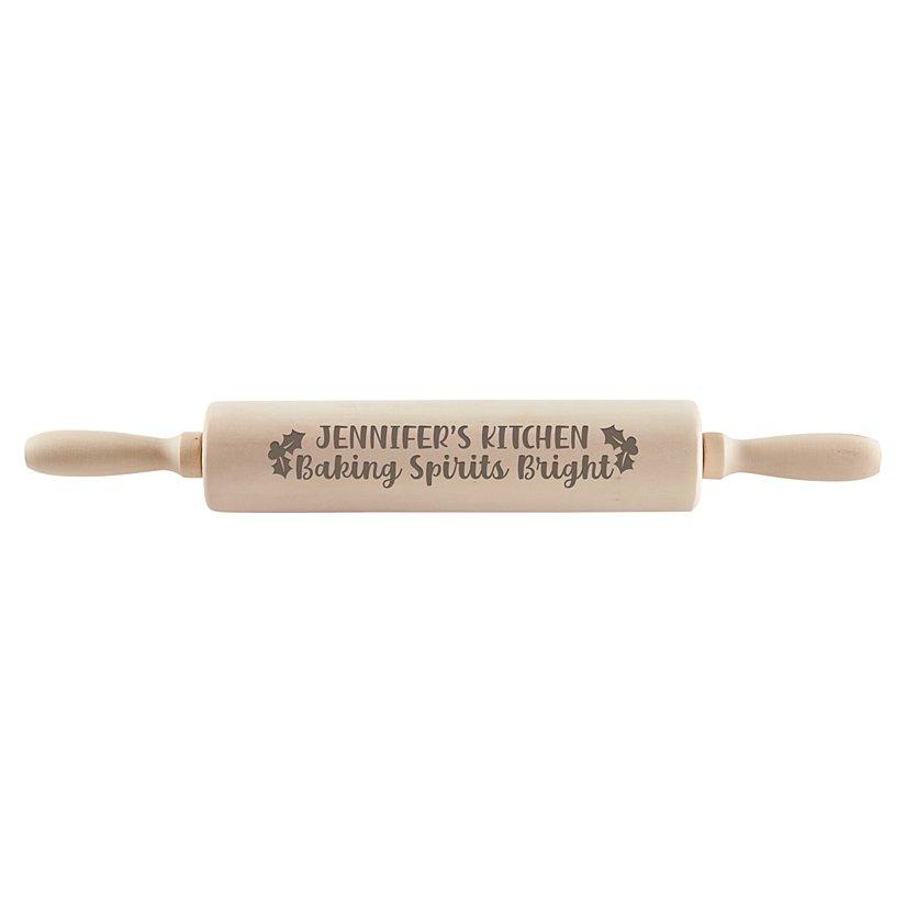 Bright Baking Spirits Personalized Wooden Rolling Pin