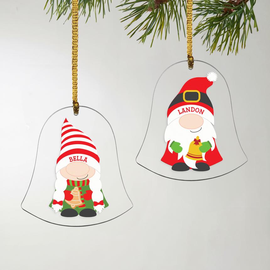 Adorable Gnome Personalized Bell Ornament