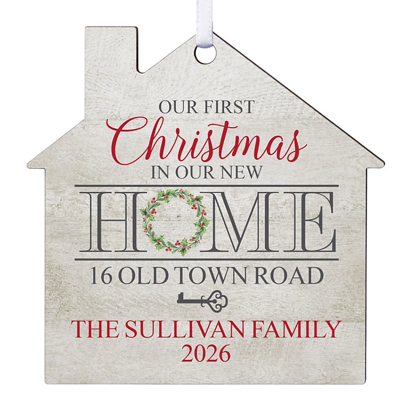 First Holiday in Our New Home Personalized House Ornament