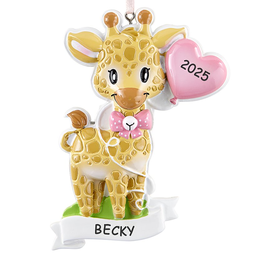 Baby Giraffe Personalized Christmas Ornament