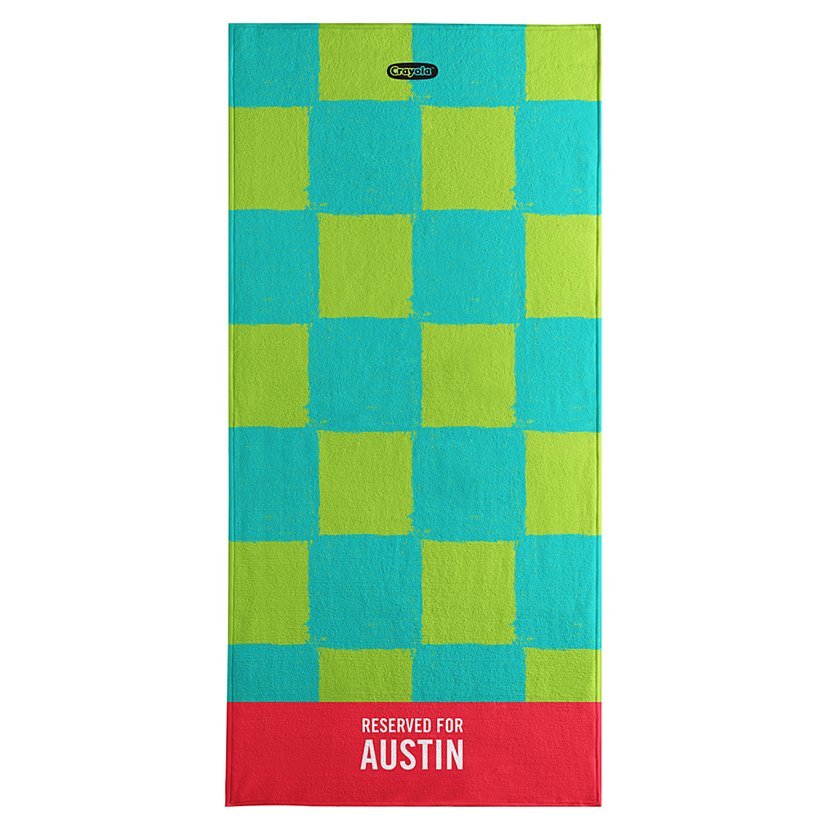 Crayola™ Checkerboard Personalized Beach Towels