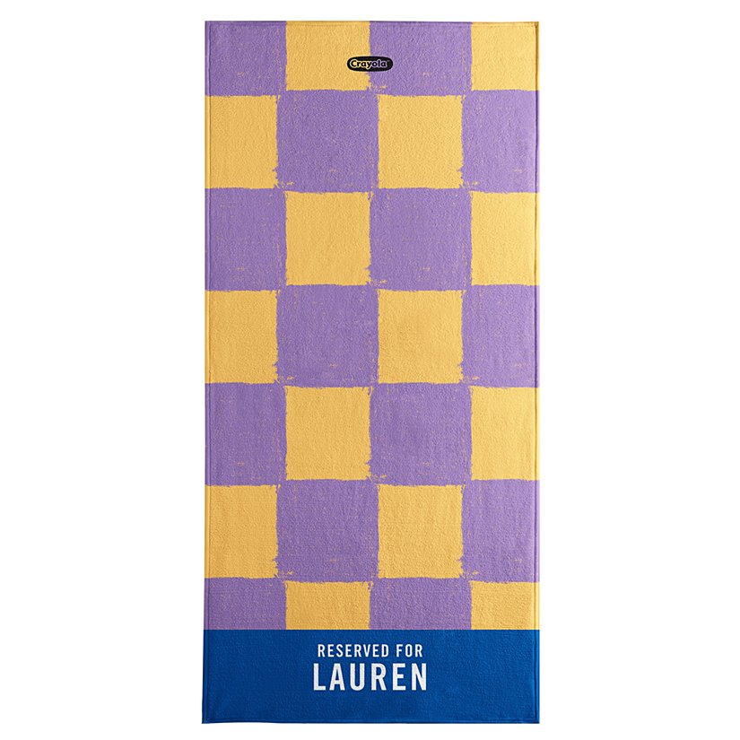 Crayola™ Checkerboard Personalized Beach Towels