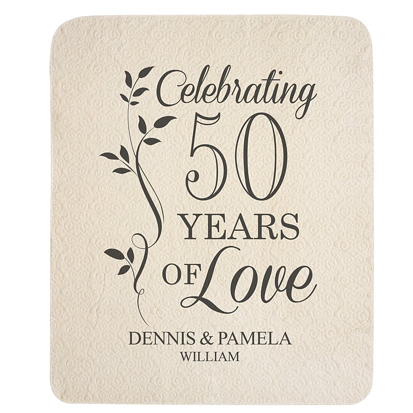 Embrace of Love Anniversary Personalized Quilted Blanket