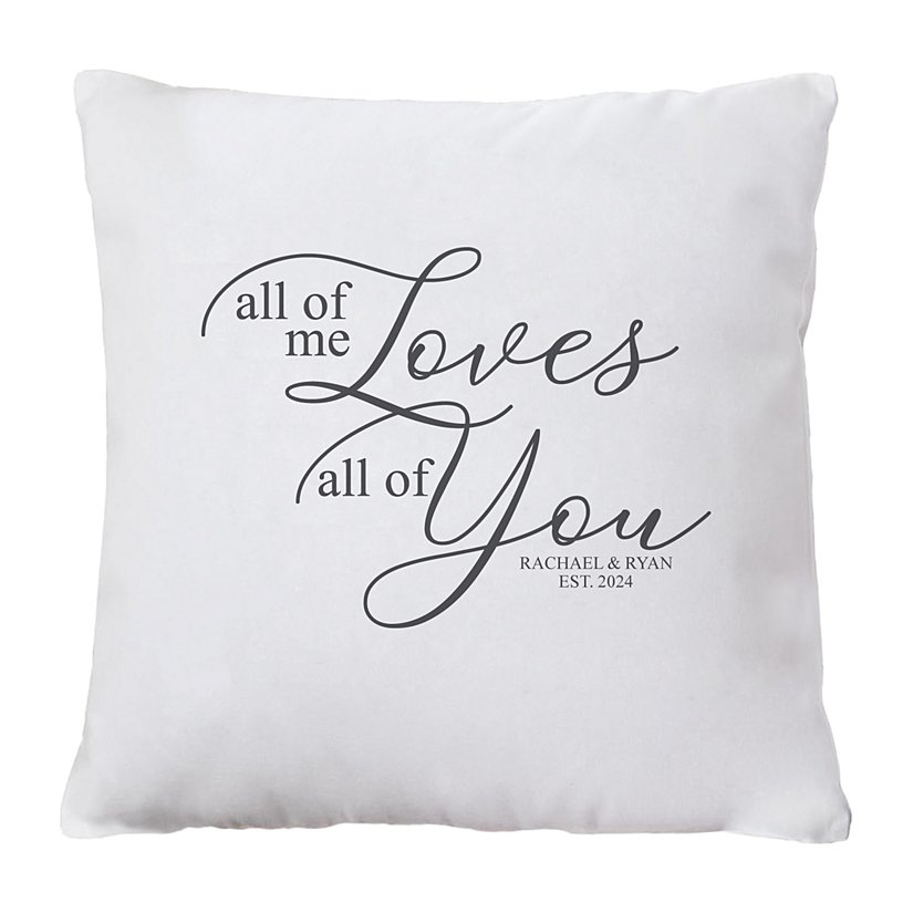 All of Me Adores All of You Personalized Throw Pillow