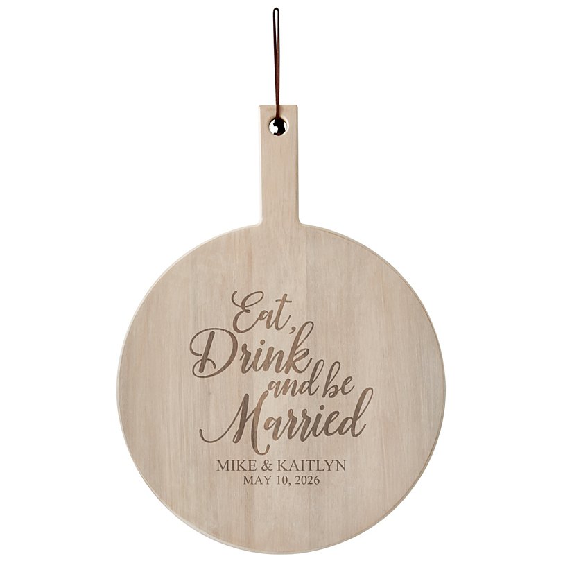 Celebrate Love Round Personalized Wooden Server