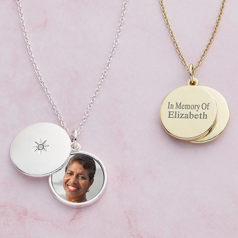 Always Remembered Birthstone Sliding Photo Personalized Locket
