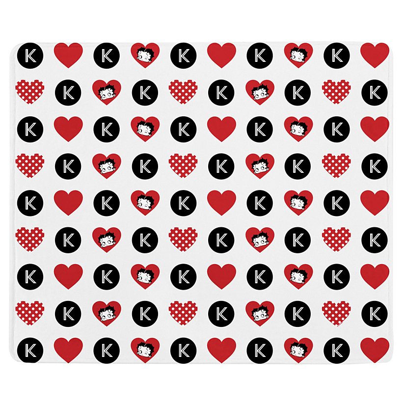 Betty Boop™ Hearts and Dots All Over Print Plush Blanket