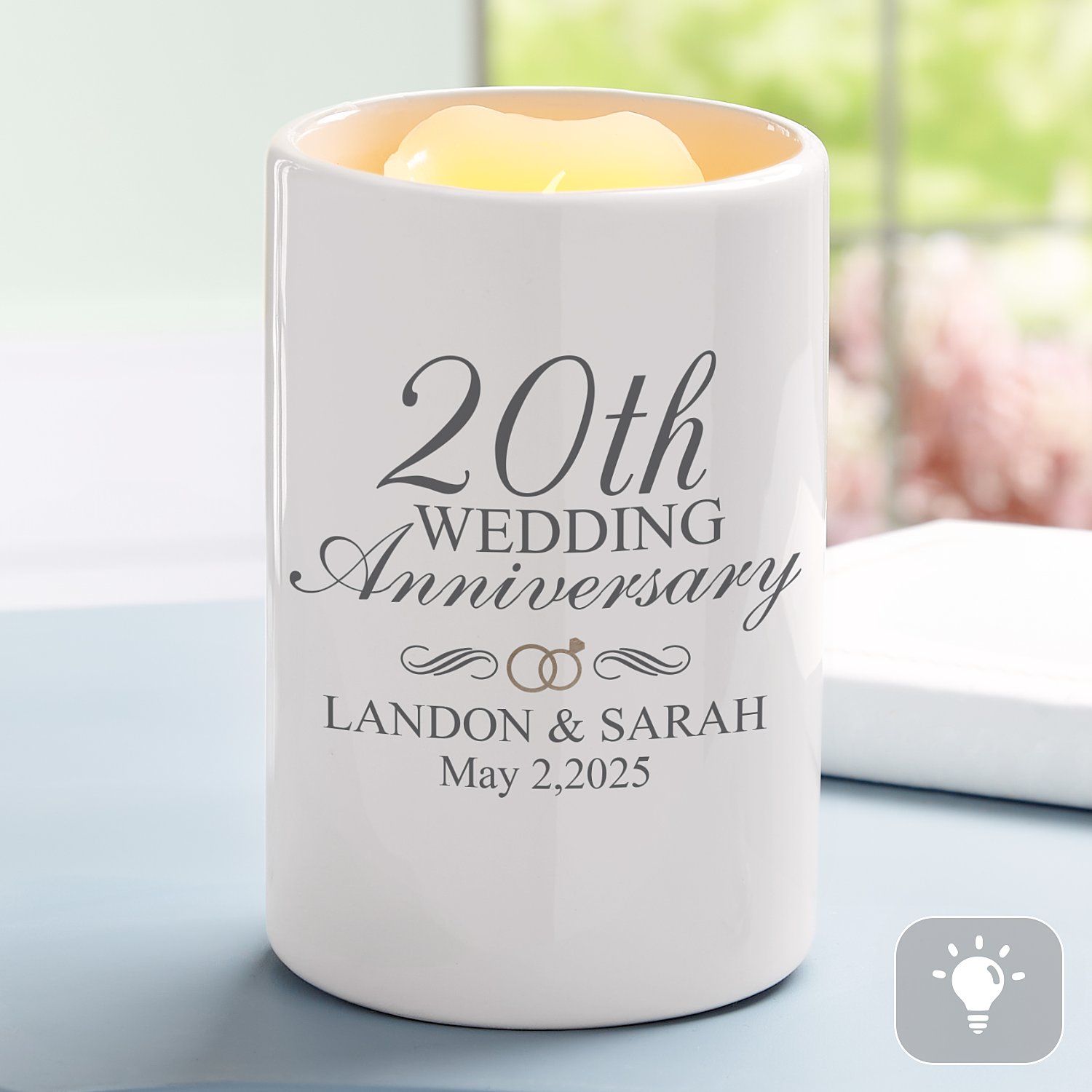 Our Wedding Anniversary Personalized LED Candle