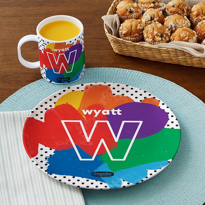 Crayola™ Colorful Doodles Personalized Tableware