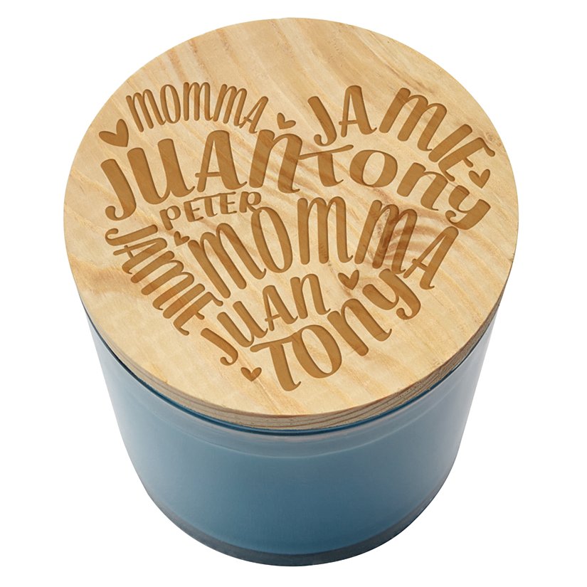 Family Initial & Surname Personalized Wooden Lid Candle