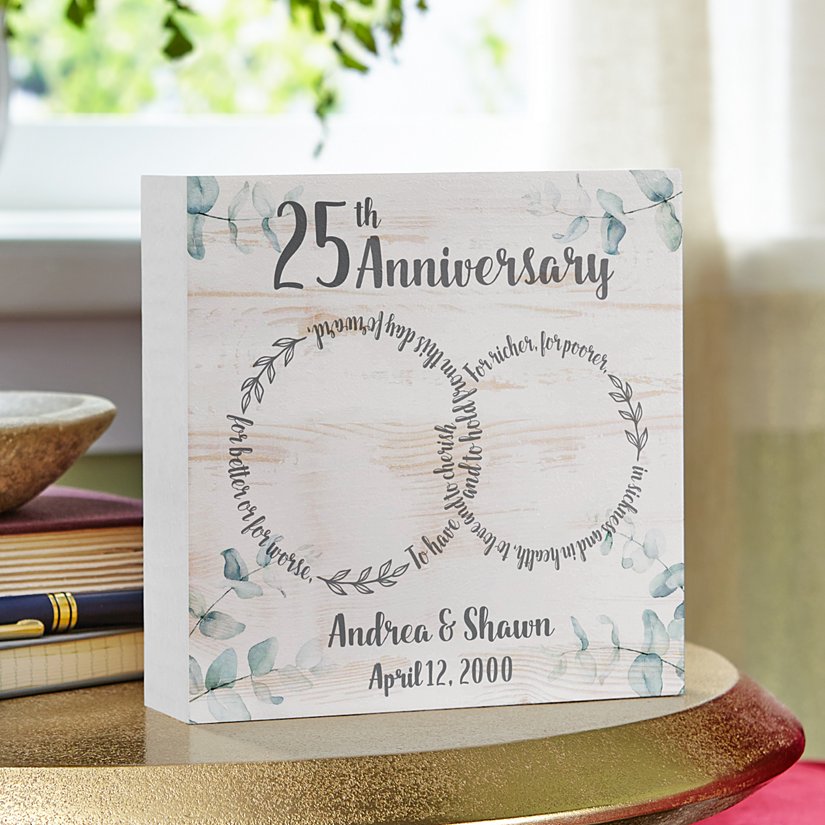 Eternal Love Anniversary Personalized Wooden Block
