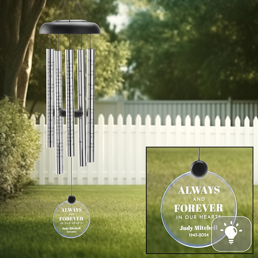 Always and Forever Sympathy Sonnet Solar Wind Chime