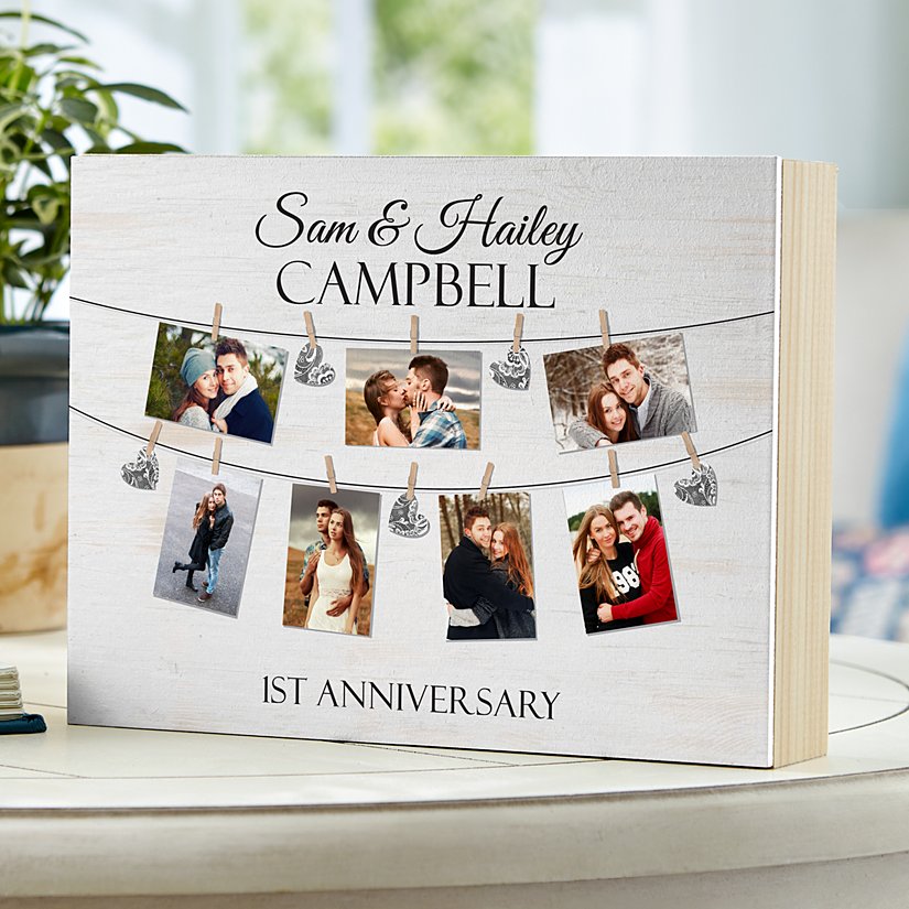 Our Love Story Personalized Anniversary Photo Wood Block