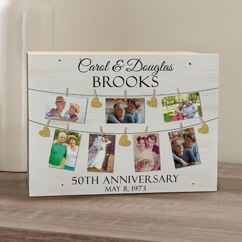 Our Love Story Personalized Anniversary Photo Wood Block