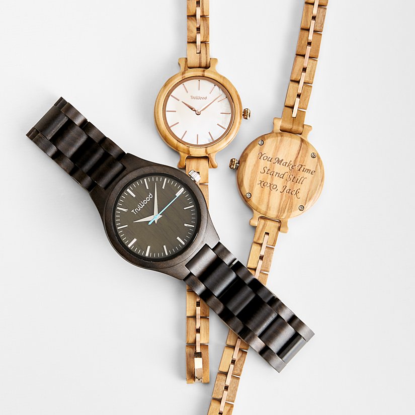 Duo Personalized Wooden Watch Set