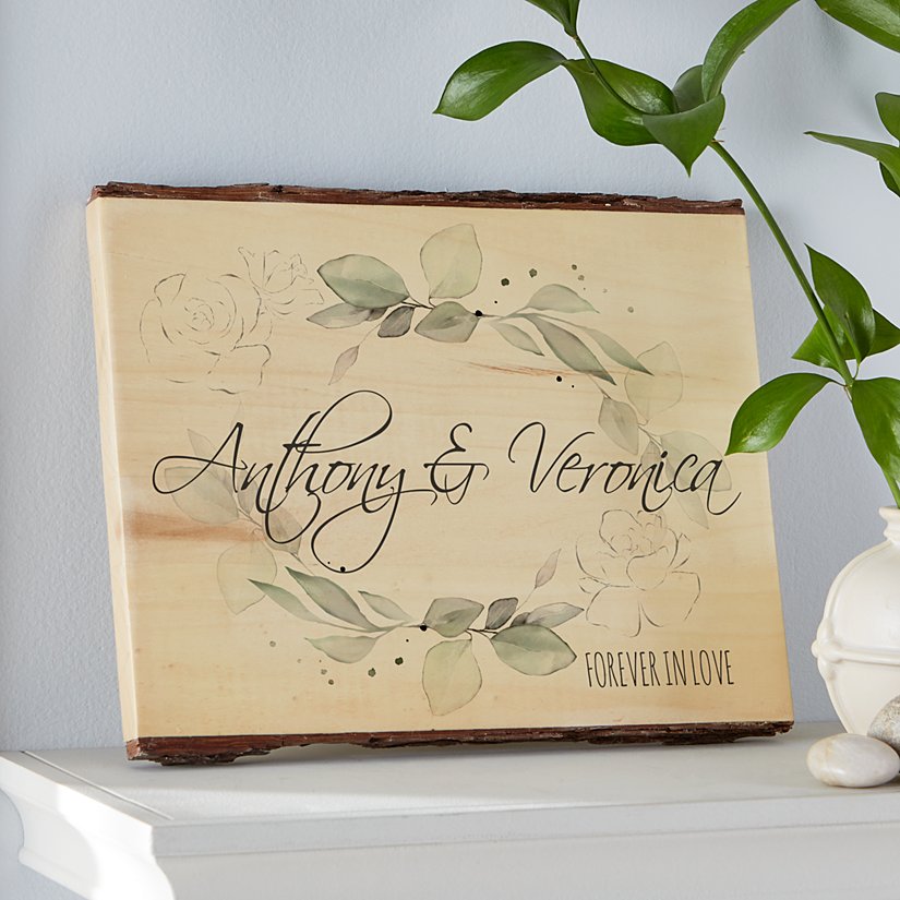 Blossoming Names Personalized Rustic Wood Plaque