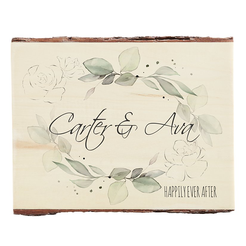 Blossoming Names Personalized Rustic Wood Plaque