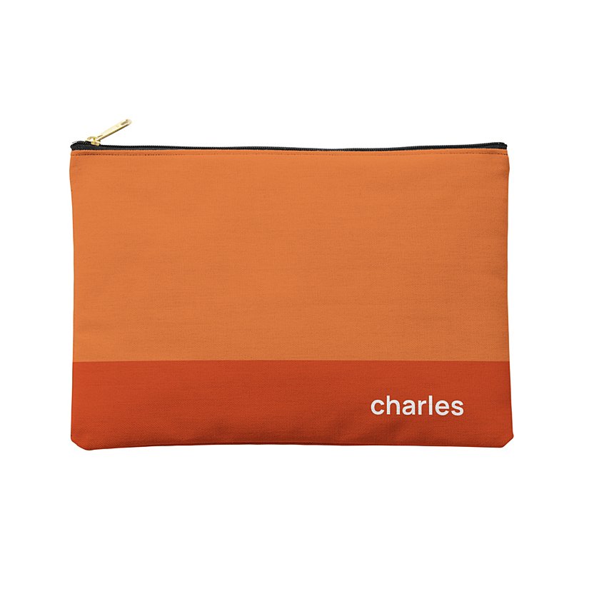 Colorblock Name Zipper Pouch