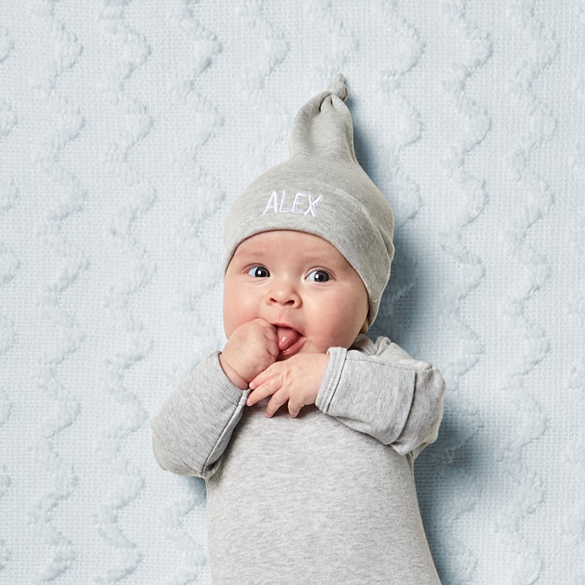 Embroidered Name Knotted Hat