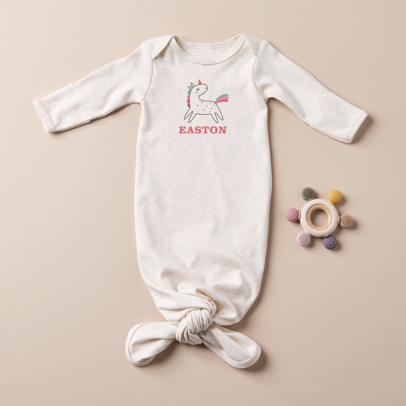 Animal Friends Baby Knotted Gown