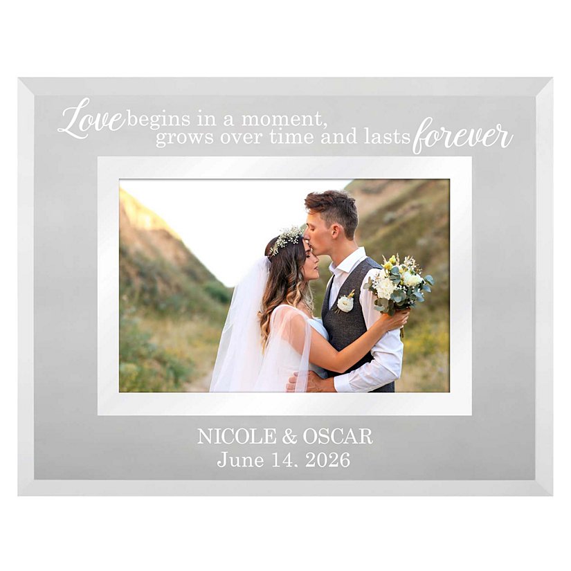 Everlasting Love Anniversary Personalized Glass Photo Frame