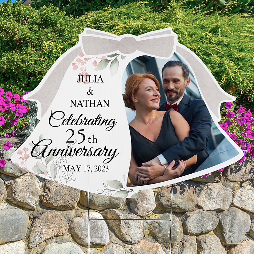 Anniversary Picture Bell Personalized Yard Sign