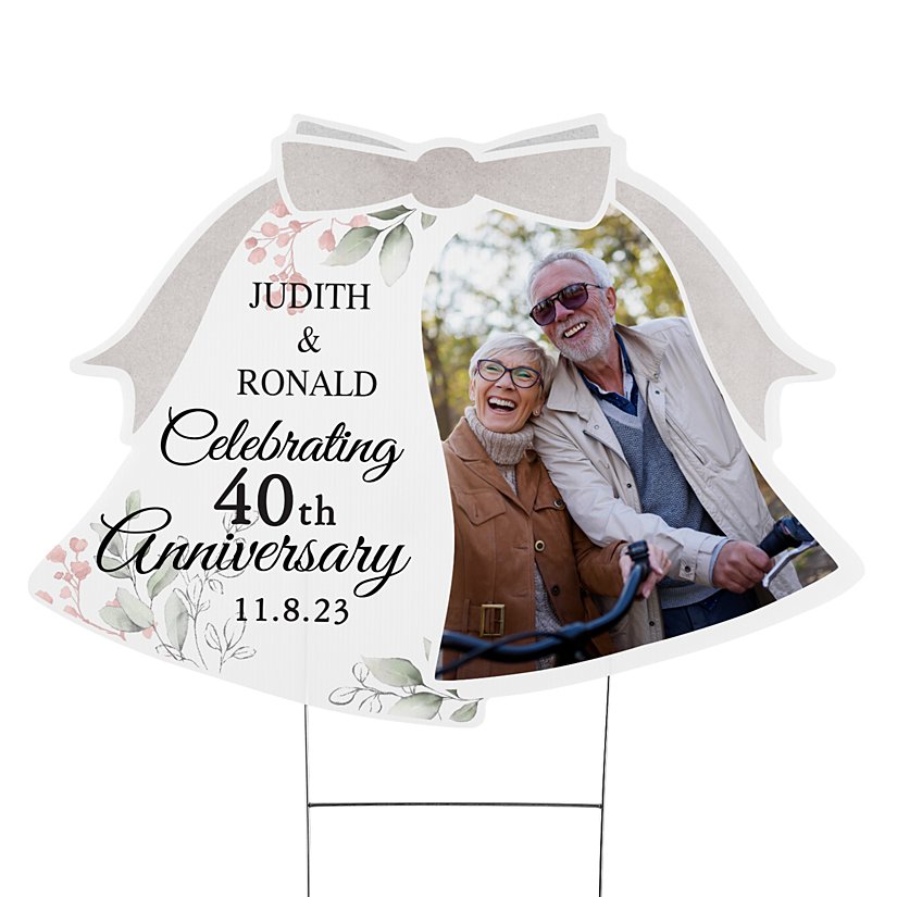 Anniversary Picture Bell Personalized Yard Sign