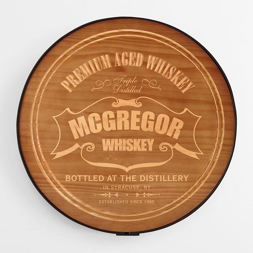18" Whiskey Barrel Wood Sign