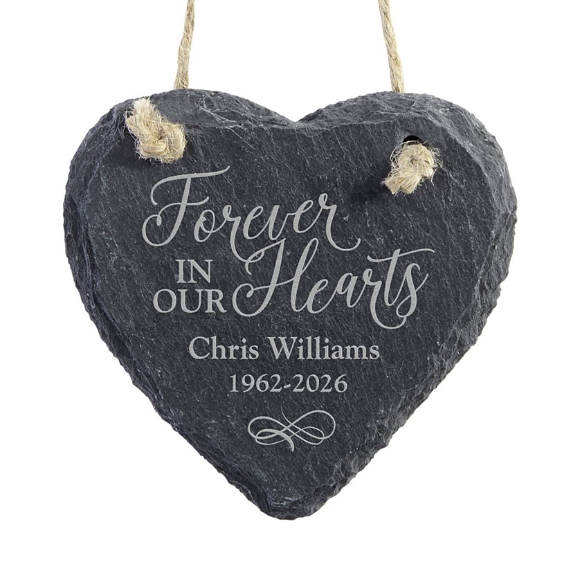 Always and Forever Memorial Heart Slate Ornament