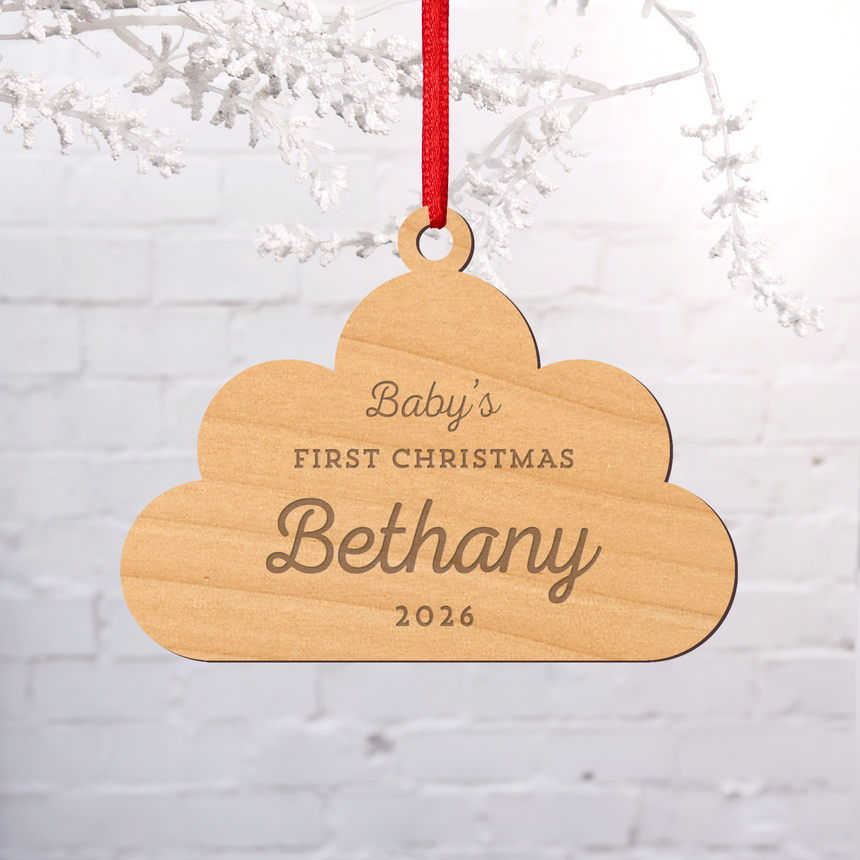 Baby's First Christmas Laser Cut Wood Ornament