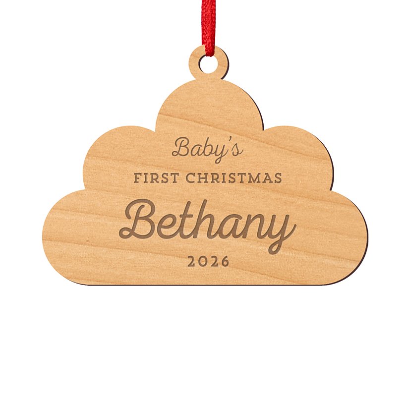 Baby's First Christmas Laser Cut Wood Ornament