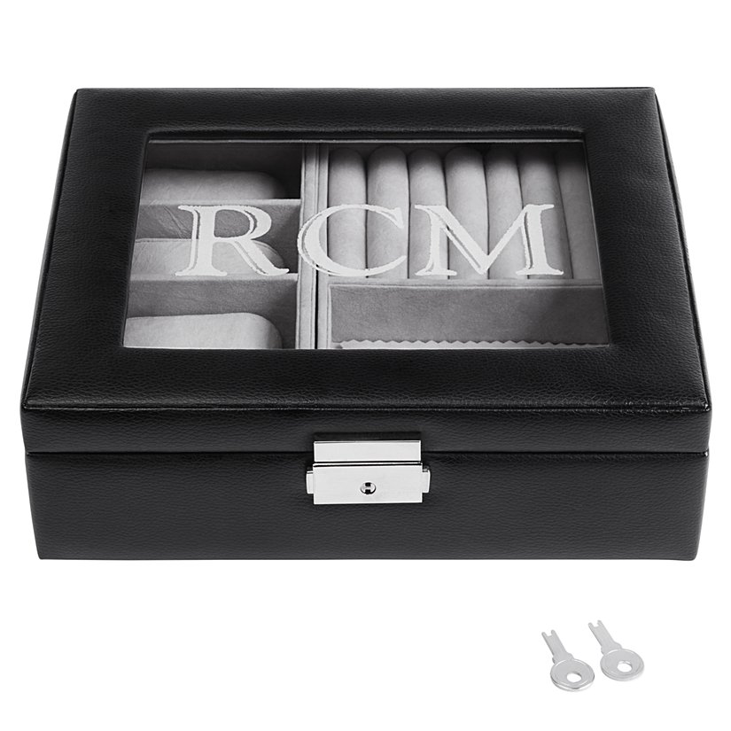 Faux Leather Personalized Watch Box & Accessory Organizer