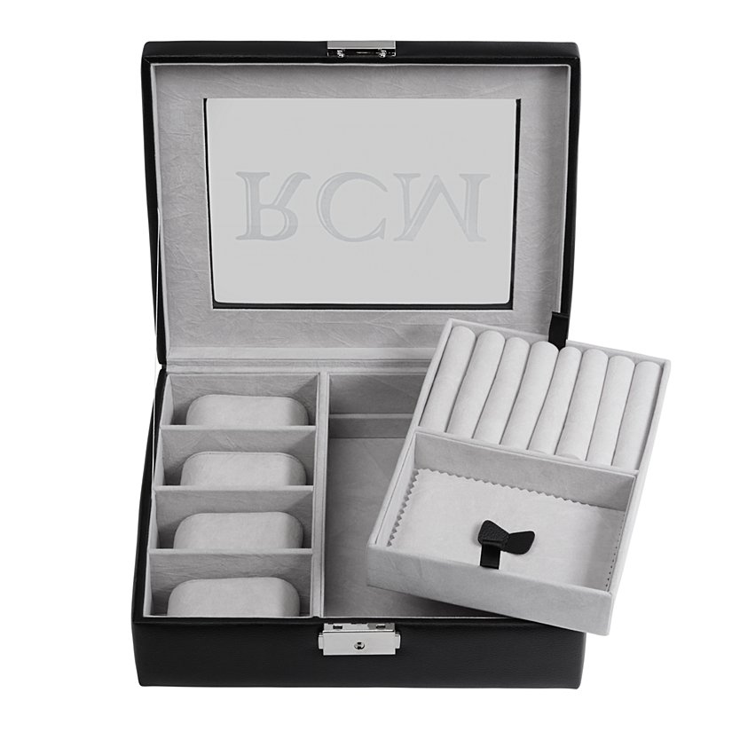 Faux Leather Personalized Watch Box & Accessory Organizer