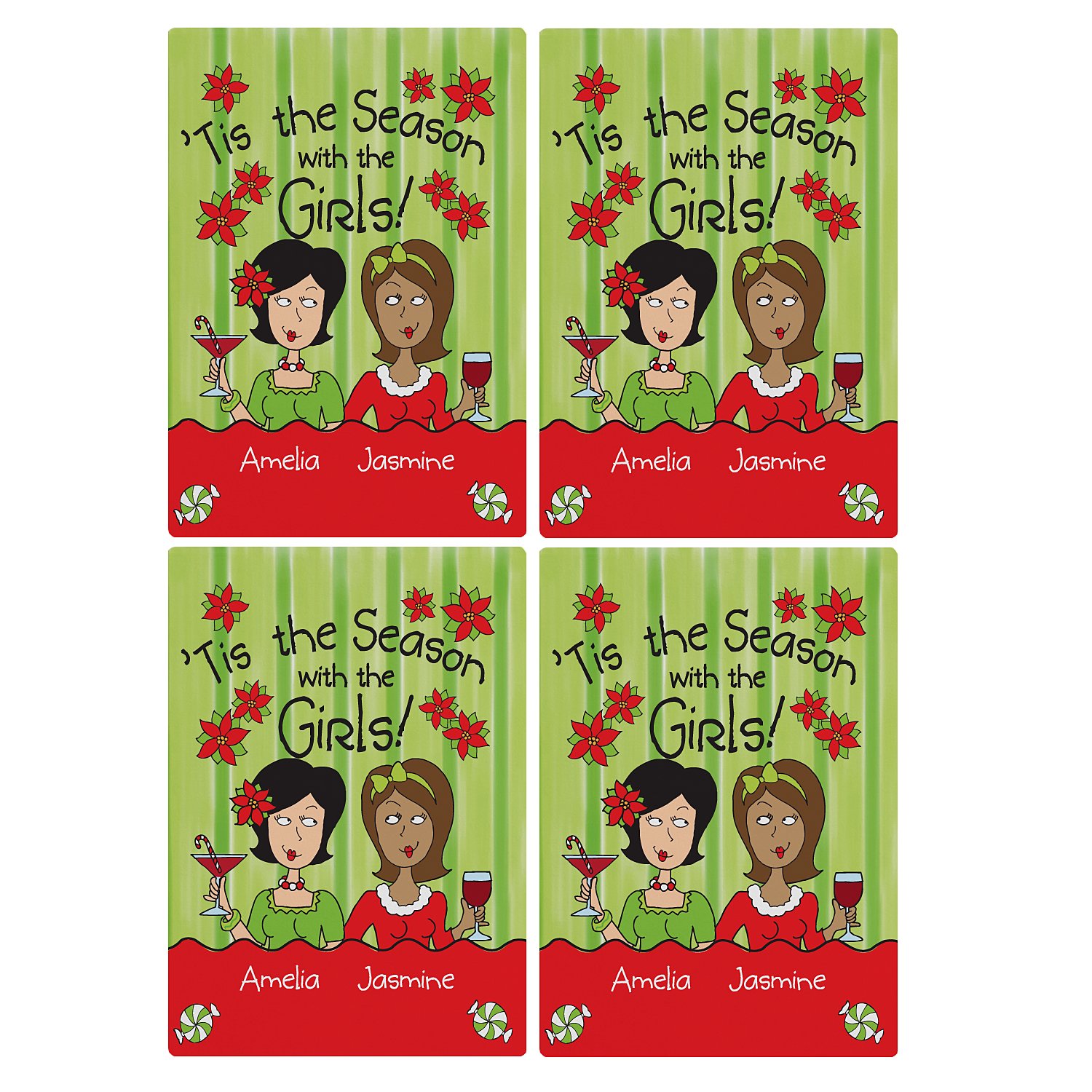 'Tis the Season with the Girls Wine Labels - 2