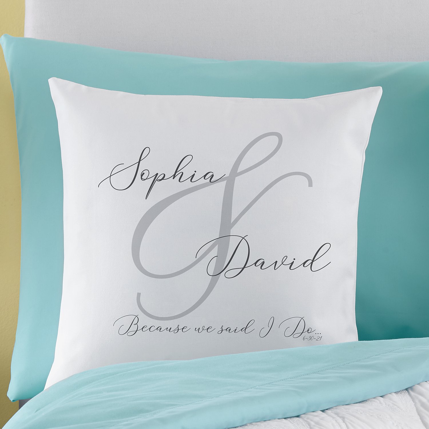 Because We Said I Do Personalized Remembrance Throw Pillow