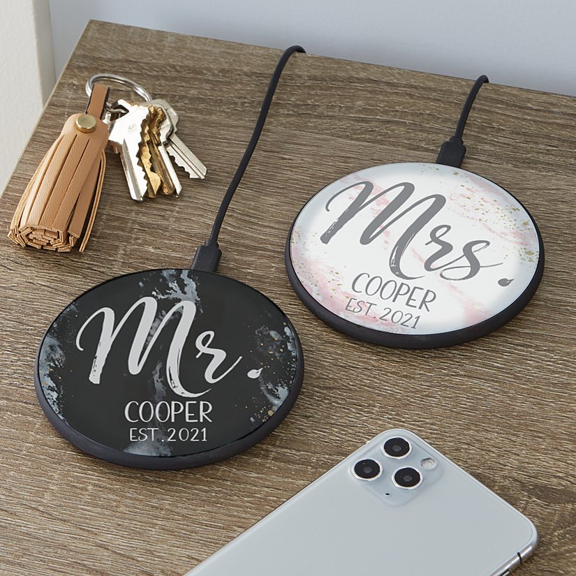 His and Hers Personalized Wireless Charger Set