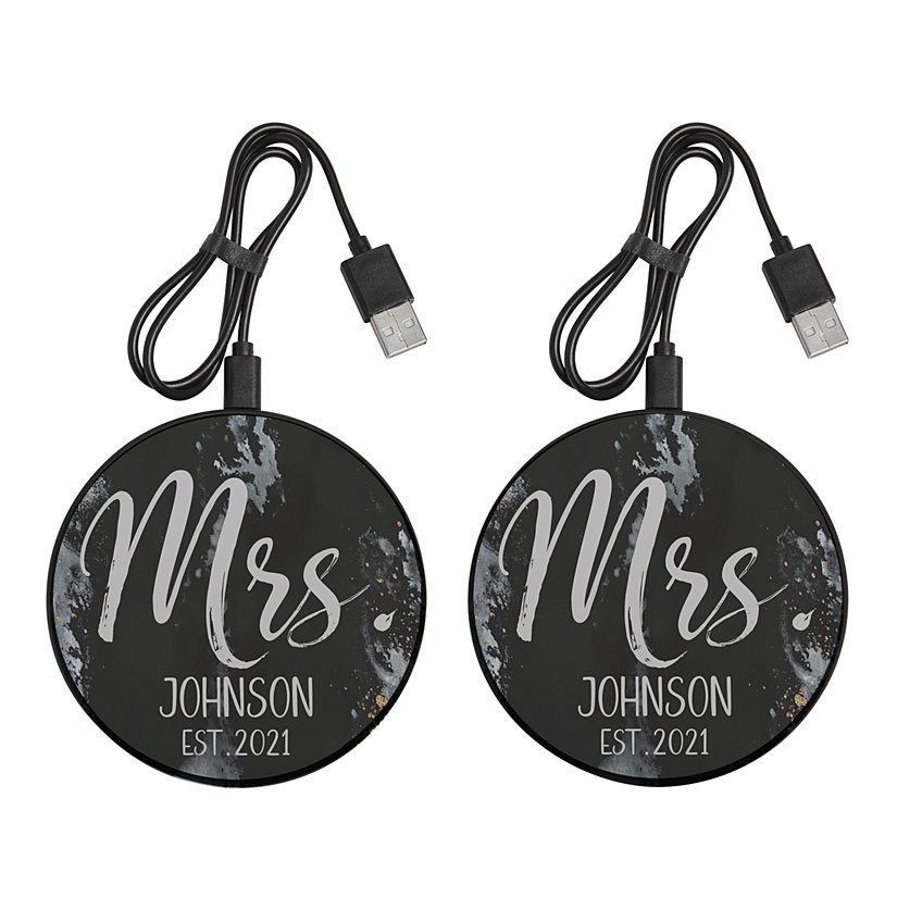 His and Hers Personalized Wireless Charger Set