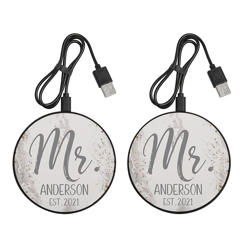 His and Hers Personalized Wireless Charger Set