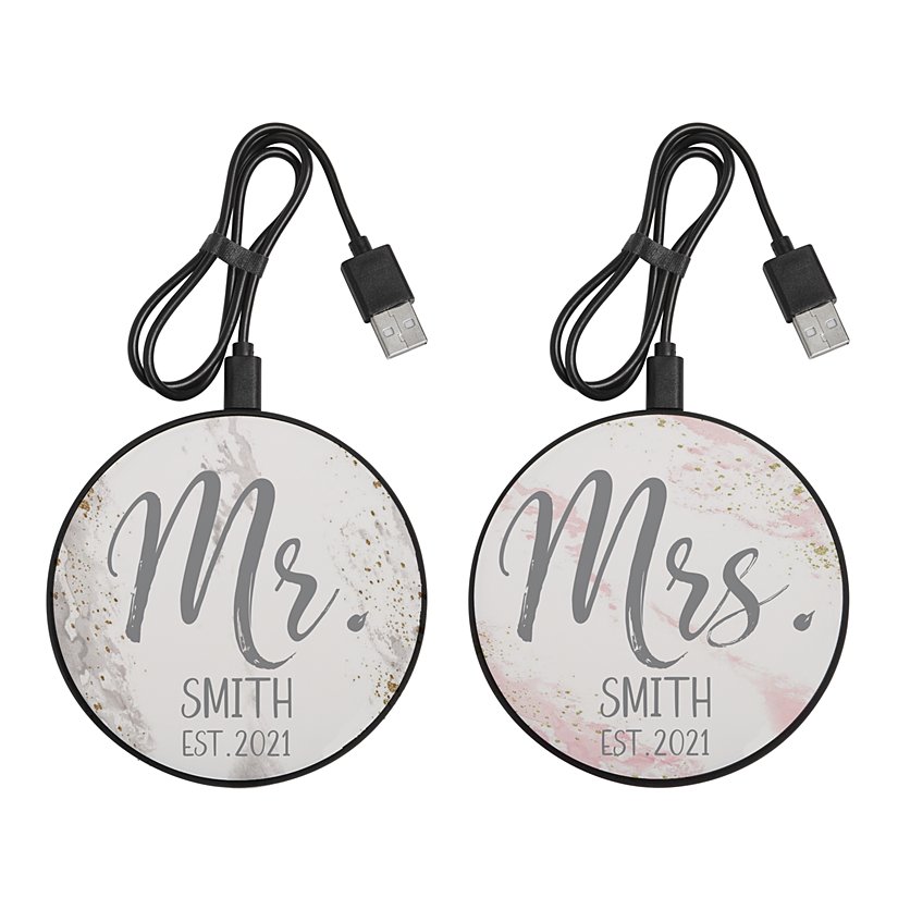 His and Hers Personalized Wireless Charger Set