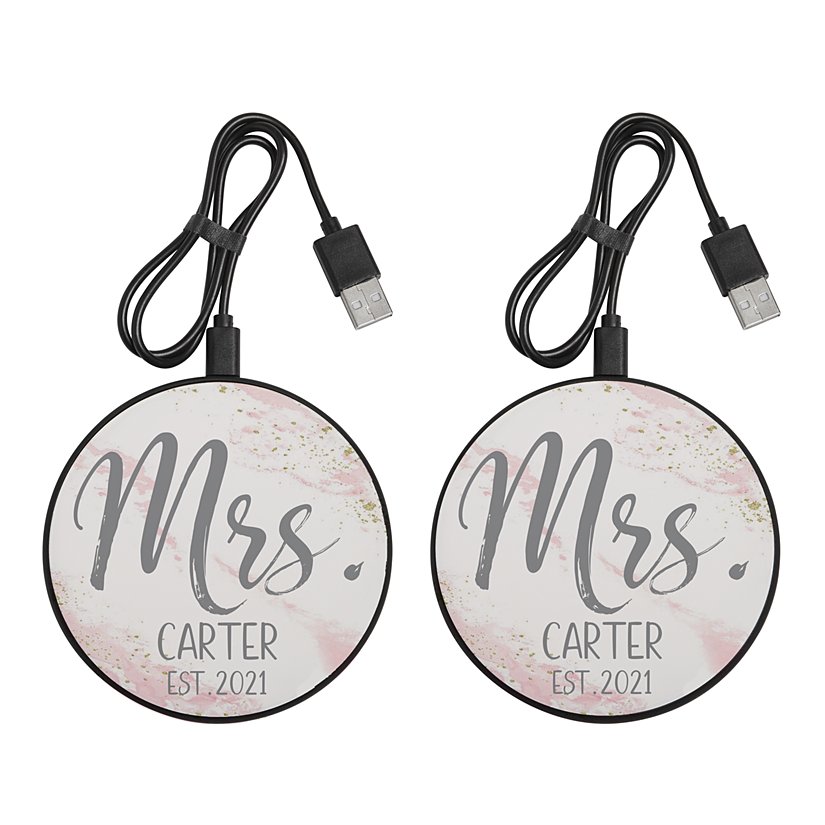 His and Hers Personalized Wireless Charger Set
