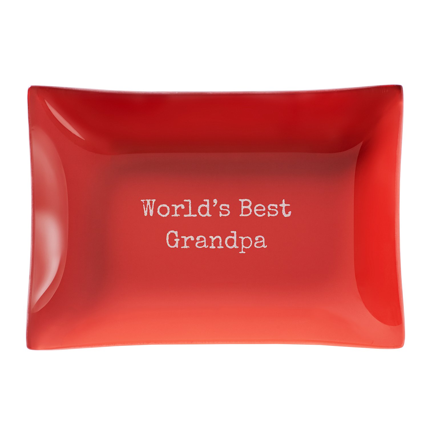 Any Message Etched Glass Catchall - Red